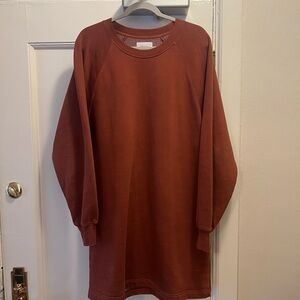 Wilfred Free Mini Sweatshirt Dress - Burnt Orange / Rust - Large